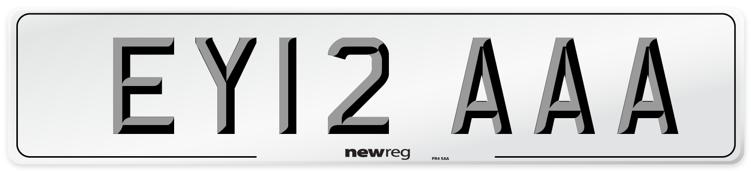 EY12 AAA Number Plate from New Reg